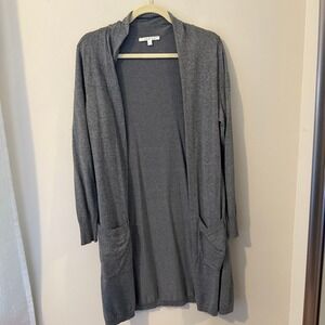 Cyrus Womens Gray Cardigan Sweater Long Sleeve Open Front Pockets‎ Size L